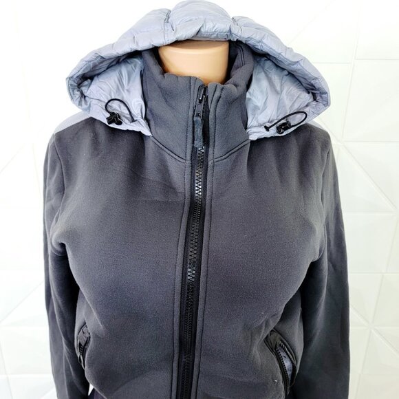 Lululemon Women's Black Goose Down Hood Hybrid Full Zip Quilted Puffer Jacket 6 - Picture 3 of 9